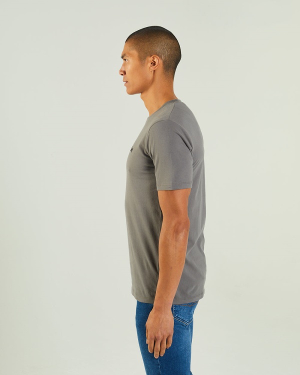 Grey Basic Scott O Neck Tee Rock Climb Diesel