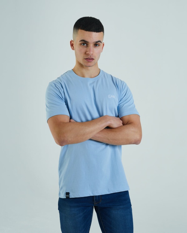 Diesel Basic Scott O Neck Tee Natural Blue