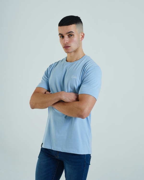 Diesel Basic Scott O Neck Tee Natural Blue