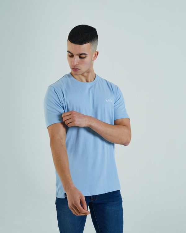 Diesel Basic Scott O Neck Tee Natural Blue