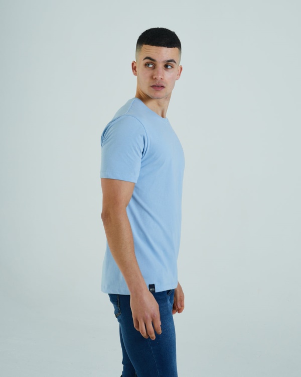 Diesel Basic Scott O Neck Tee Natural Blue
