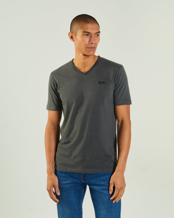 Green Basic Scott V Neck Tee Pine Green Diesel