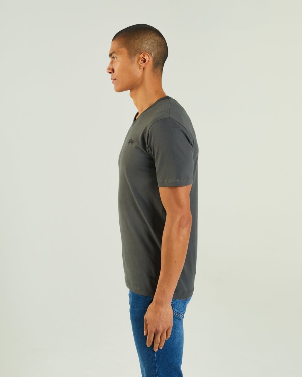 Green Basic Scott V Neck Tee Pine Green Diesel