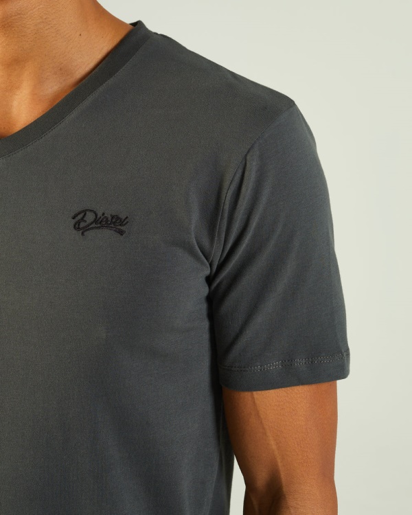 Green Basic Scott V Neck Tee Pine Green Diesel