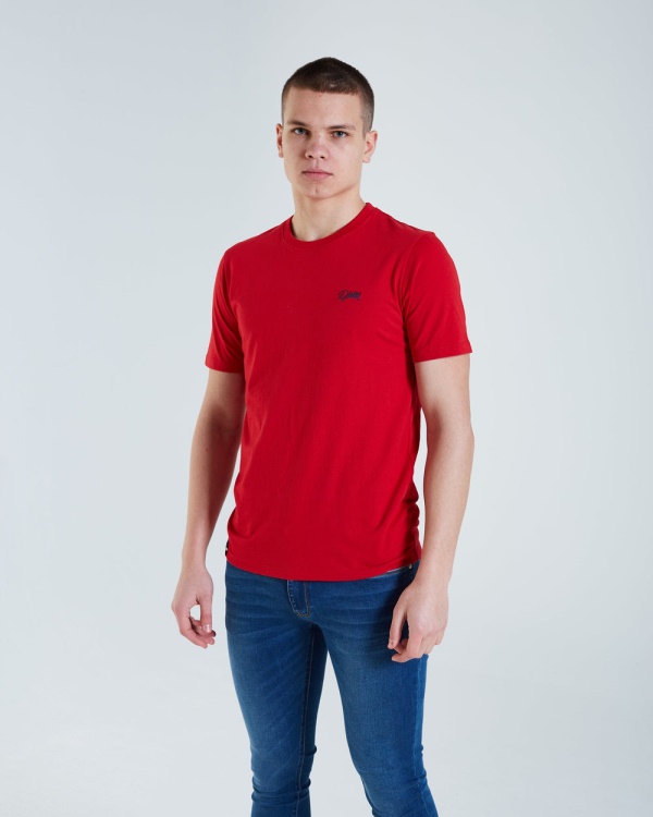 Basic Scott O Neck Tee Barbados Cherry Diesel Red