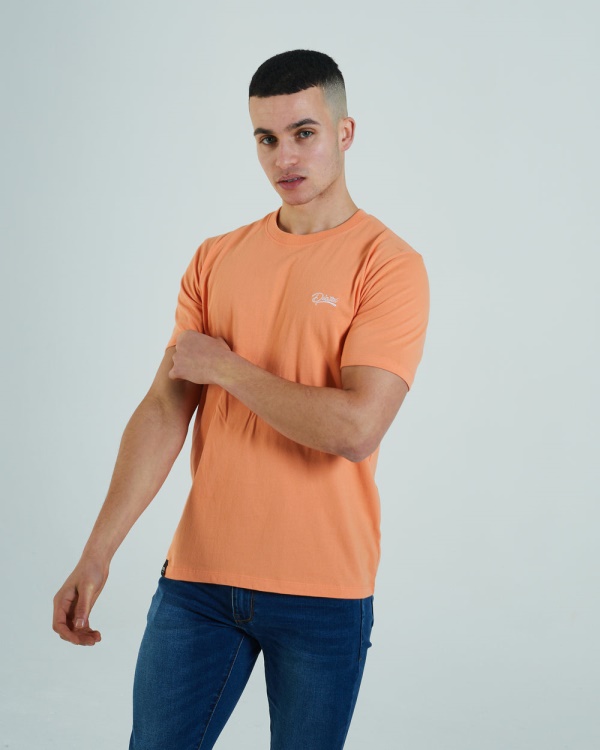 Diesel Basic Scott O Neck Tee Cosmic Coral Orange