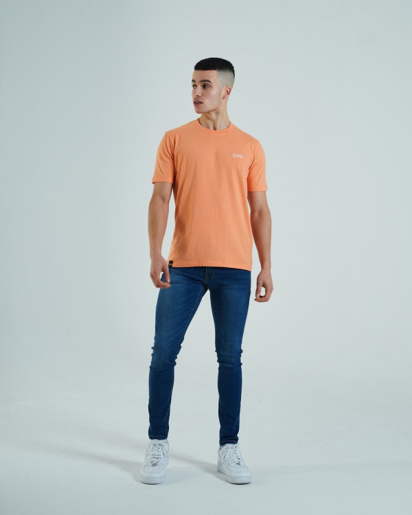 Diesel Basic Scott O Neck Tee Cosmic Coral Orange