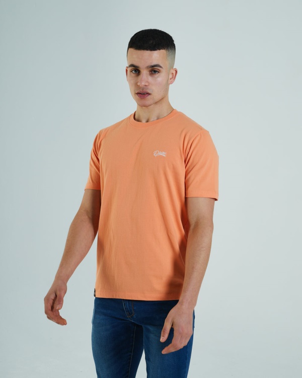 Diesel Basic Scott O Neck Tee Cosmic Coral Orange