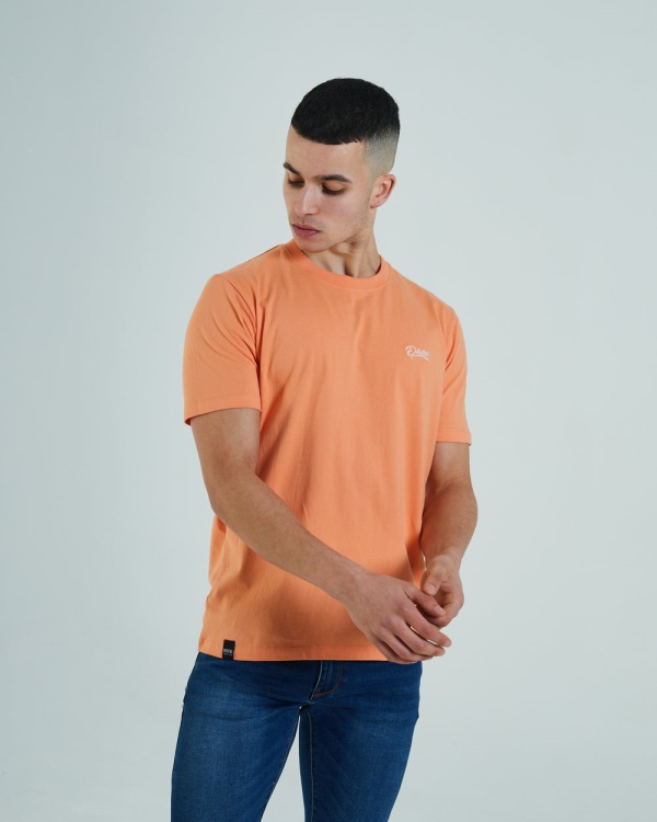 Diesel Basic Scott O Neck Tee Cosmic Coral Orange