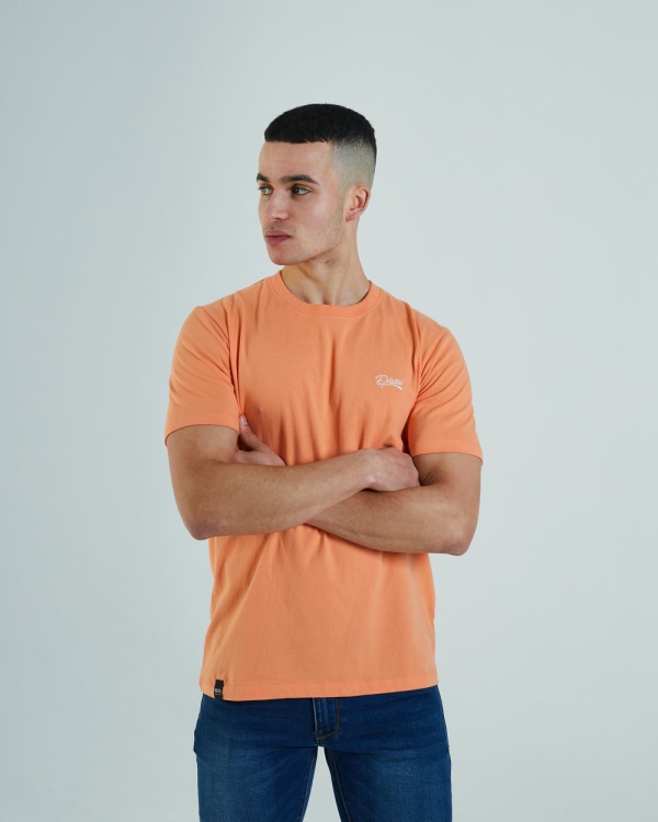 Diesel Basic Scott O Neck Tee Cosmic Coral Orange
