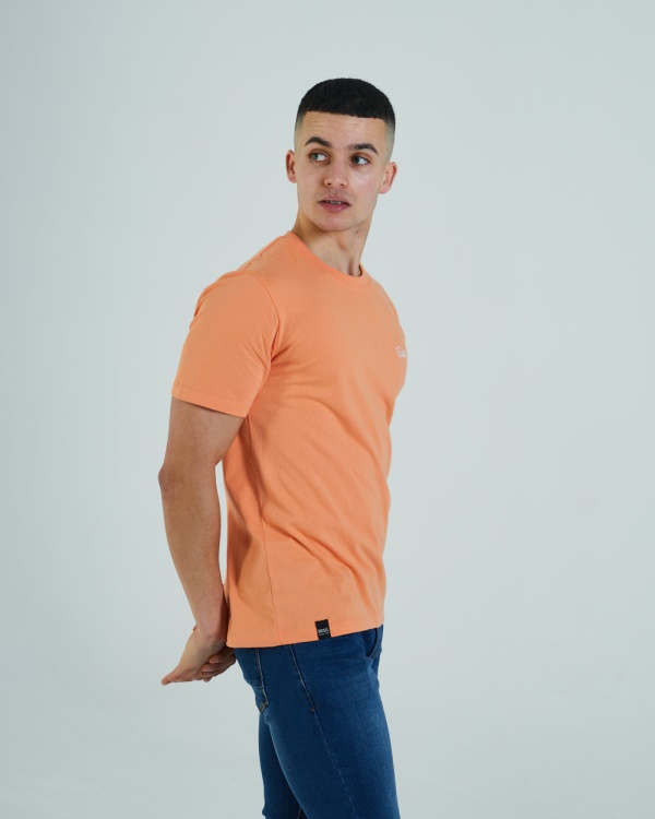 Diesel Basic Scott O Neck Tee Cosmic Coral Orange