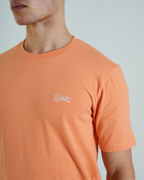 Diesel Basic Scott O Neck Tee Cosmic Coral Orange