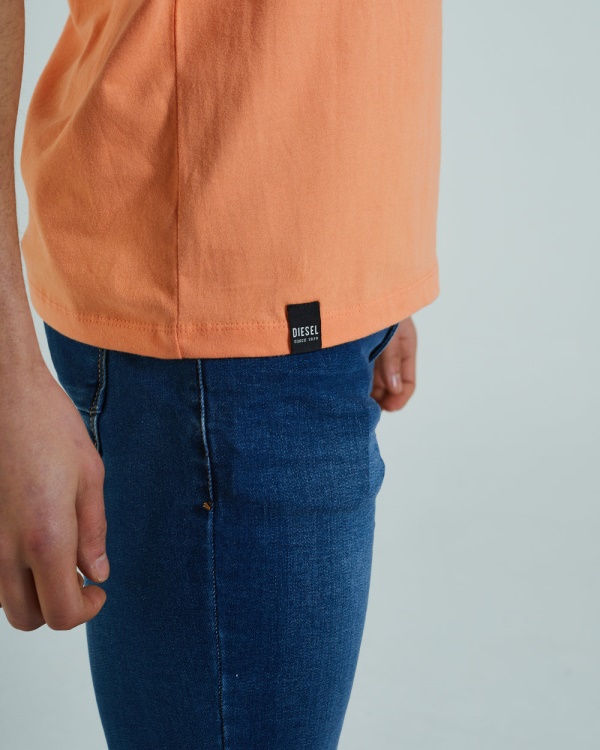 Diesel Basic Scott O Neck Tee Cosmic Coral Orange