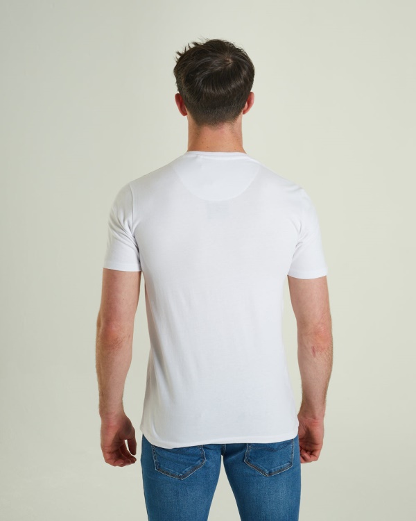 White Basic Scott V Neck Tee Optic Diesel