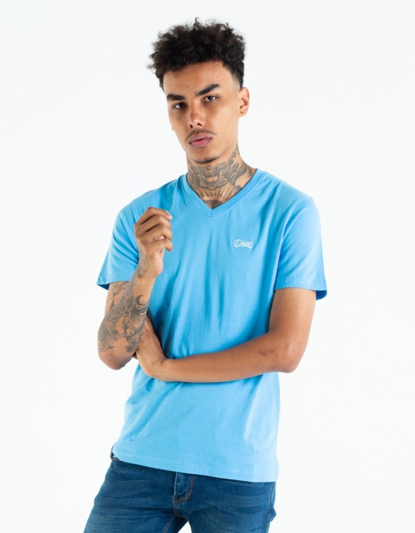 Diesel Basic Scott V Neck Tee Bonnie Blue