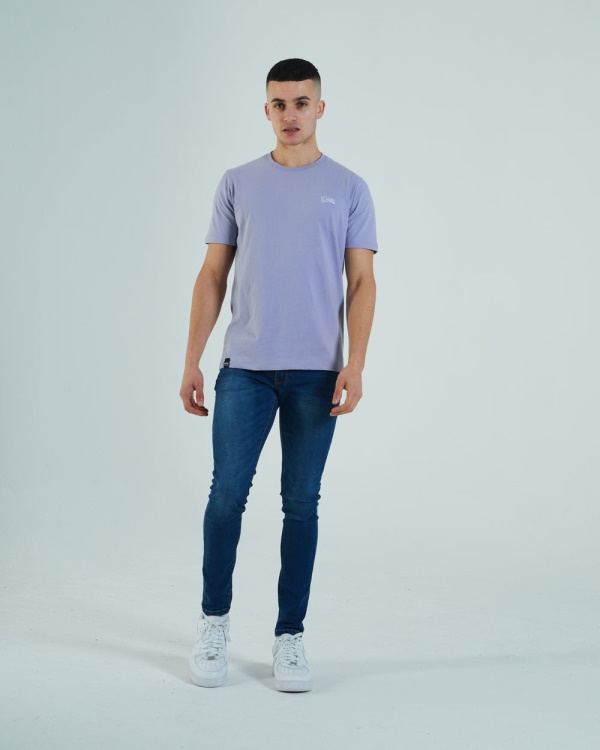 Purple Basic Scott O Neck Tee Sunset Purple Diesel