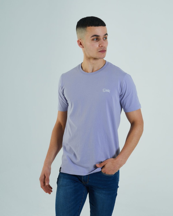 Purple Basic Scott O Neck Tee Sunset Purple Diesel