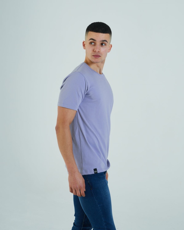 Purple Basic Scott O Neck Tee Sunset Purple Diesel