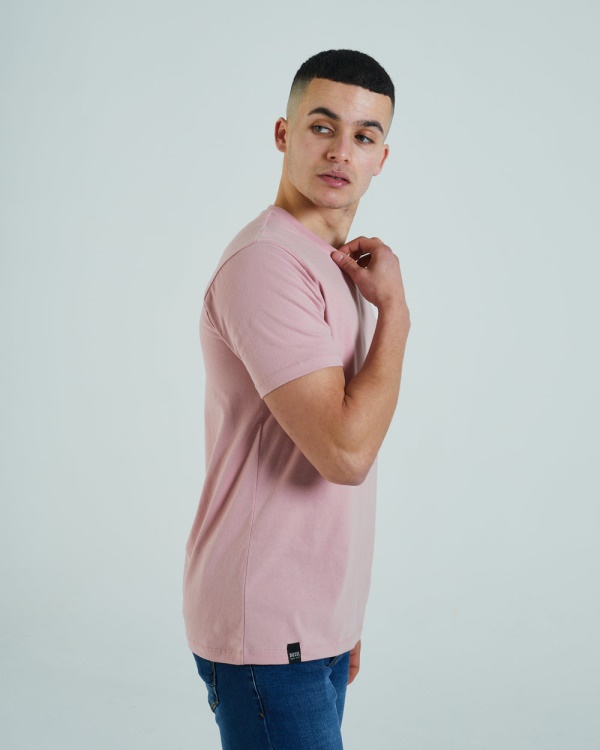 Diesel Basic Scott O Neck Tee Cherry Pink