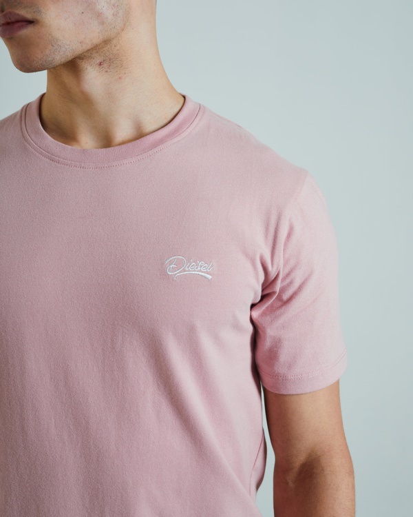 Diesel Basic Scott O Neck Tee Cherry Pink