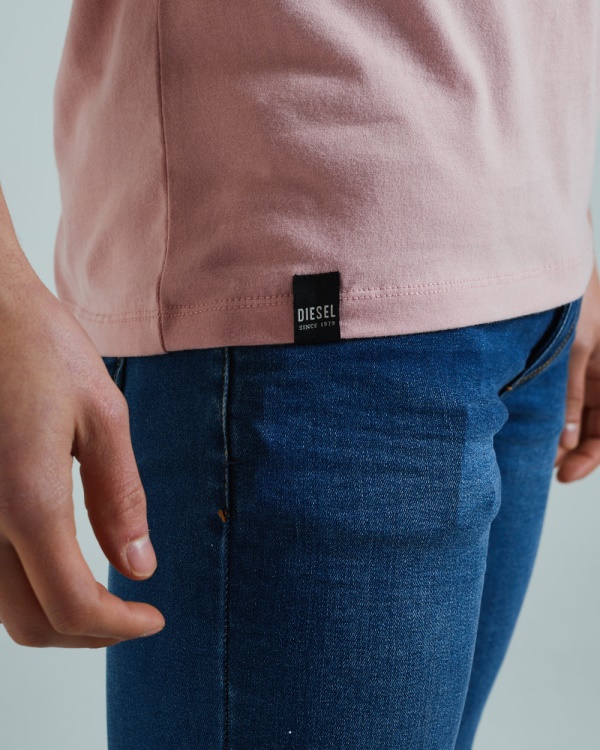 Diesel Basic Scott O Neck Tee Cherry Pink