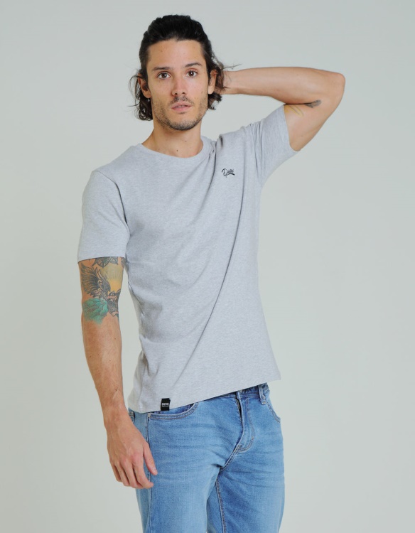 Light Grey Basic Scott O Neck Tee Pebble Diesel