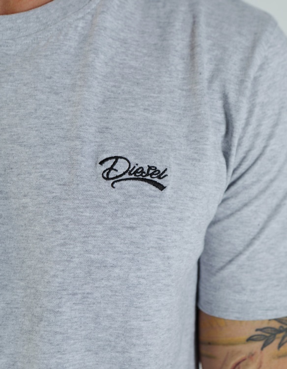 Light Grey Basic Scott O Neck Tee Pebble Diesel