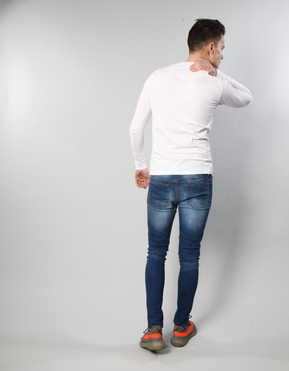 Basic Scott L/S Tee Optic Diesel White