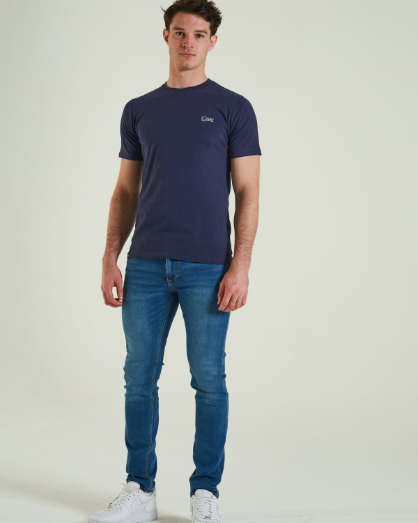 Basic Scott O Neck Tee Pure Navy Diesel