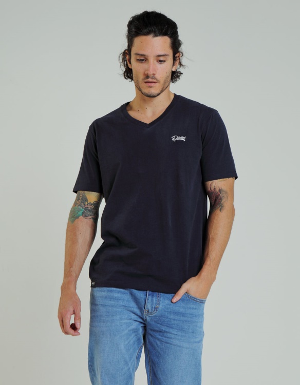 Basic Scott V Neck Tee Pure Diesel Navy