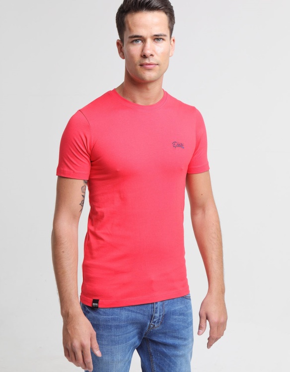 Red Diesel Basic Scott O Neck Tee Poinsettia