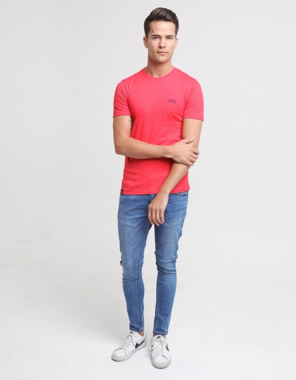 Red Diesel Basic Scott O Neck Tee Poinsettia
