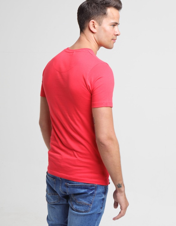 Red Diesel Basic Scott O Neck Tee Poinsettia