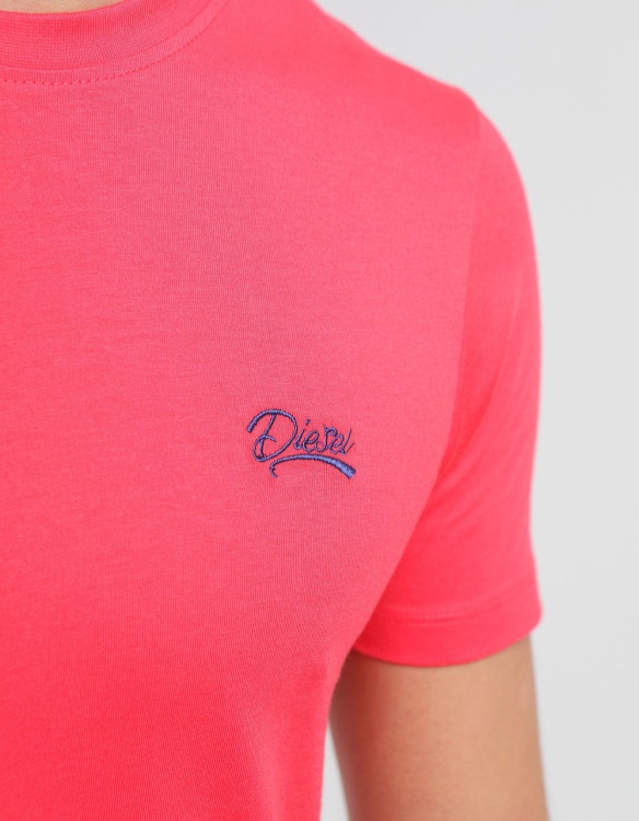 Red Diesel Basic Scott O Neck Tee Poinsettia