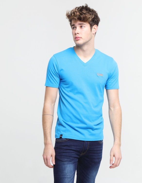 Basic Scott V Neck Tee Egyptian Diesel Blue