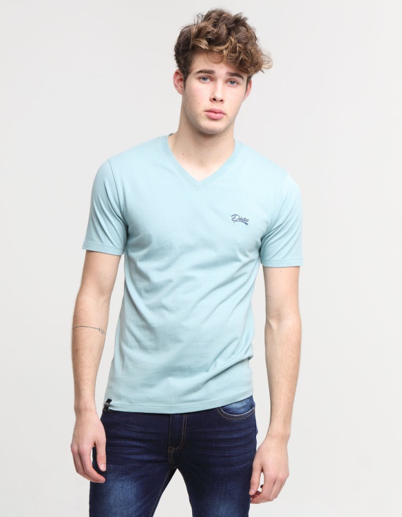 Diesel Basic Scott V Neck Tee Aegean Sea Blue