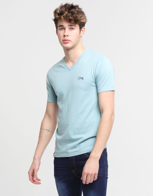 Diesel Basic Scott V Neck Tee Aegean Sea Blue
