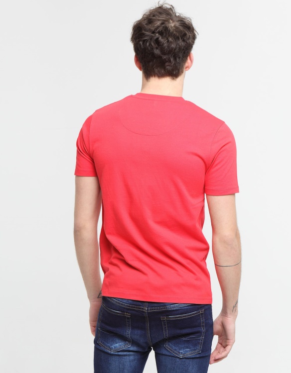 Red Basic Scott V Neck Tee Poinsettia Red Diesel