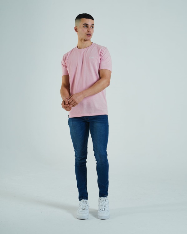 Basic Matt O Neck Tee Cameo Pink Diesel