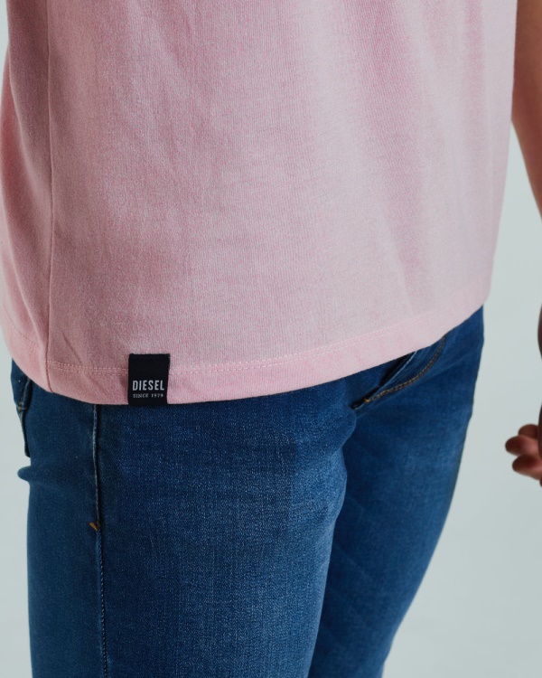 Basic Matt O Neck Tee Cameo Pink Diesel