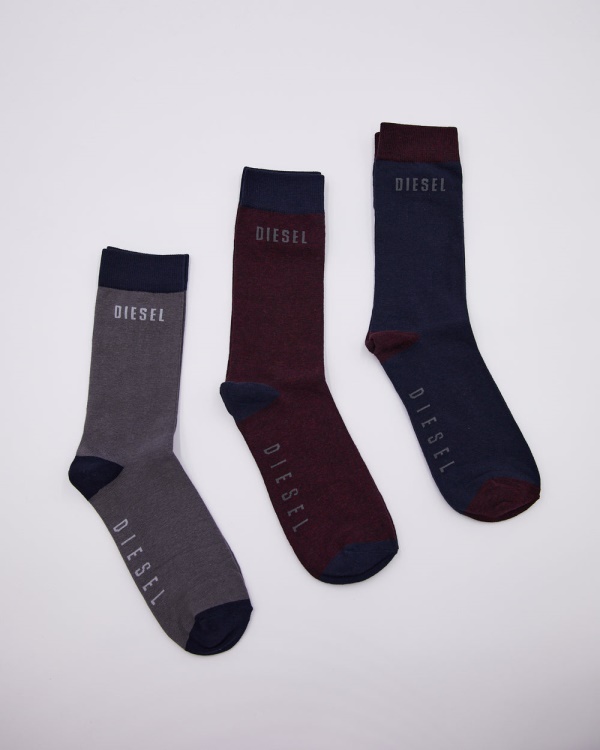 Diesel Louis 3 Pack Socks Port Wine
