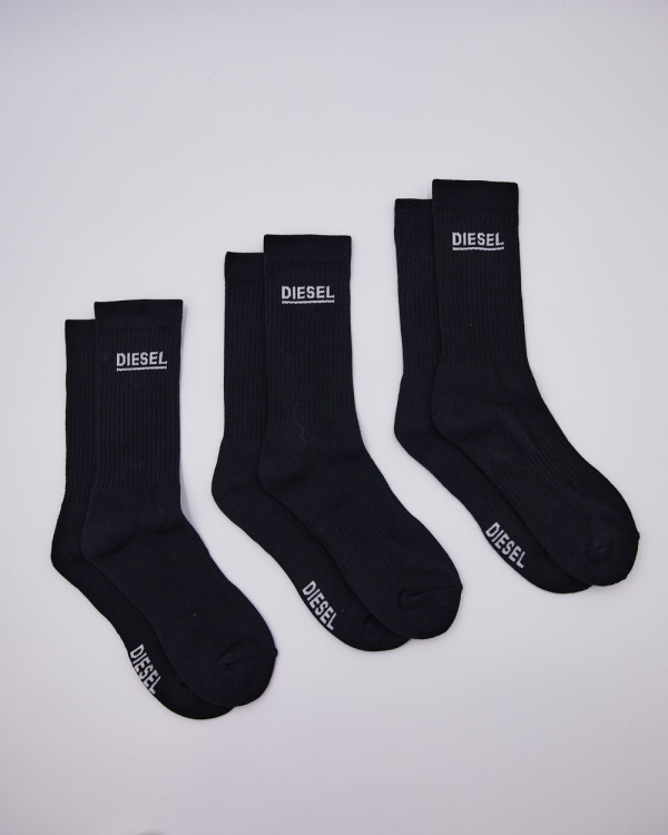 Diesel Paulie 3 Pack Sports Socks Black