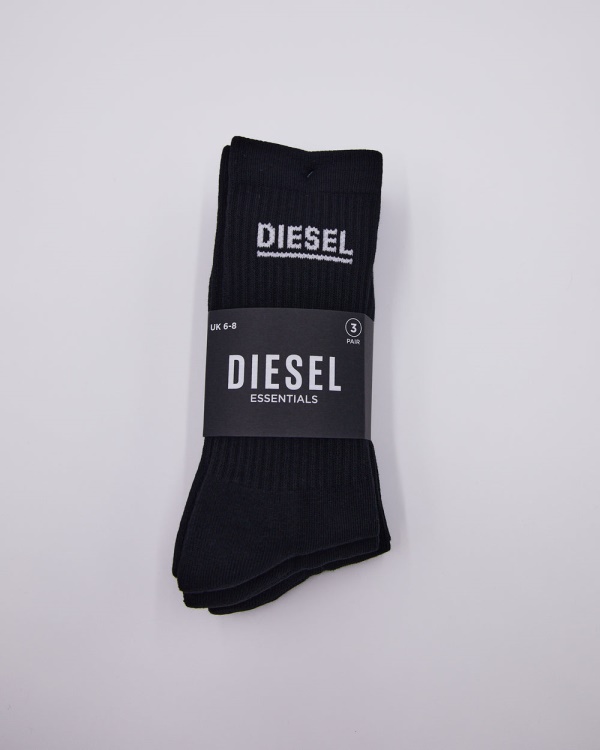Diesel Paulie 3 Pack Sports Socks Black