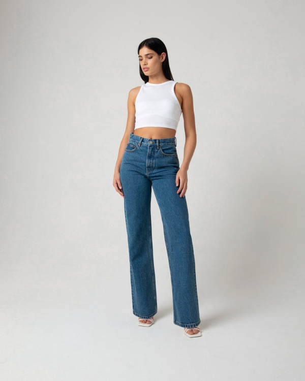 Diesel Cara Wide Leg Dark Blue