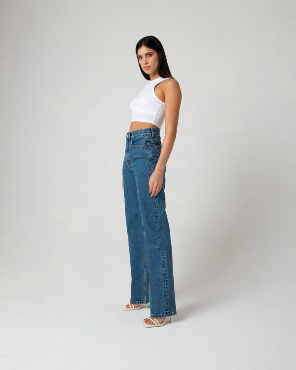 Diesel Cara Wide Leg Dark Blue