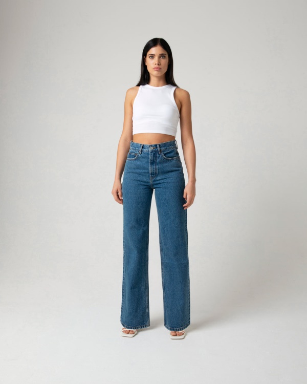 Diesel Cara Wide Leg Dark Blue