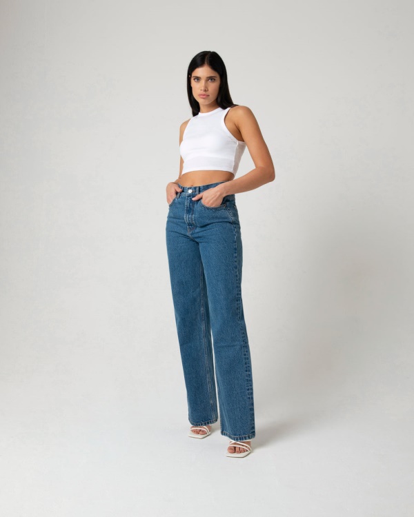 Diesel Cara Wide Leg Dark Blue
