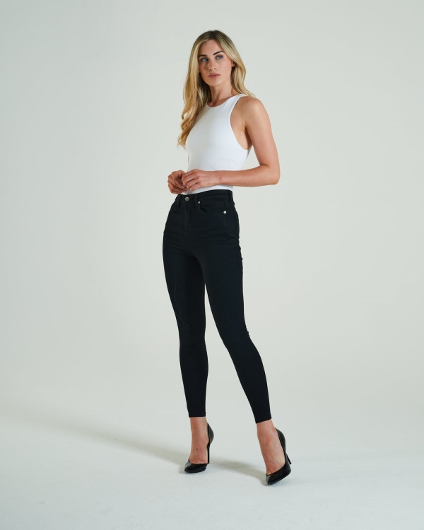 Jessica High Rise Skinny Diesel Black