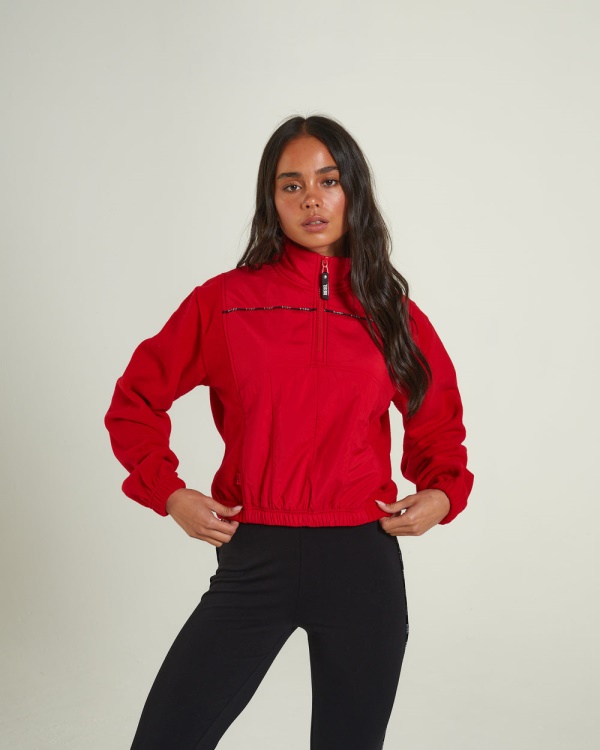 Jacklyn Fleece Half Zip Tango Red Diesel