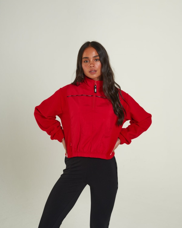 Jacklyn Fleece Half Zip Tango Red Diesel